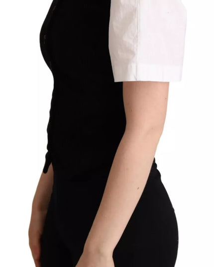 Dolce & Gabbana Black Brown Leopard Print Waistcoat Vest