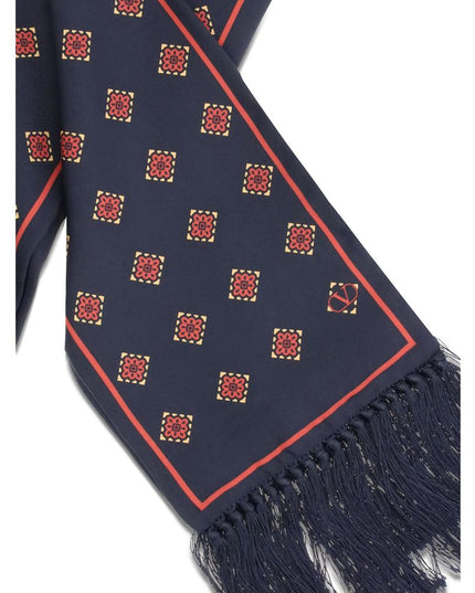Valentino Garavani Blue Silk Scarf