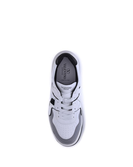 Valentino Garavani White Calf Leather Bos Taurus Low Top Sneakers