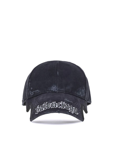 Balenciaga Black Cotton Cap (Baseball Hat)