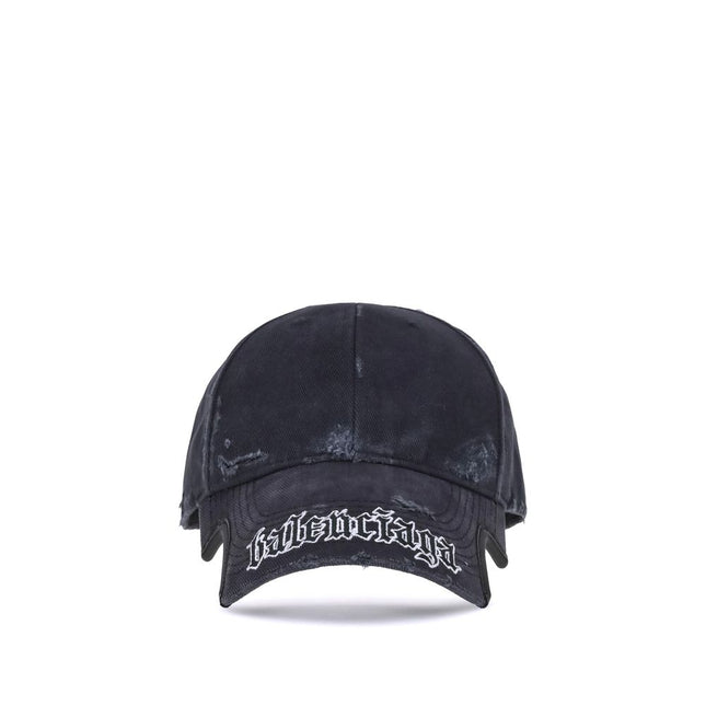 Balenciaga Black Cotton Cap (Baseball Hat)