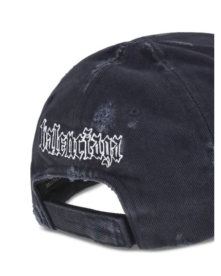 Balenciaga Black Cotton Cap (Baseball Hat)