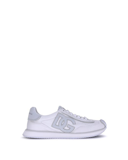 Dolce & Gabbana White Fabric Low Top Sneakers