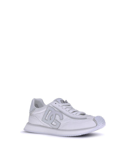 Dolce & Gabbana White Fabric Low Top Sneakers