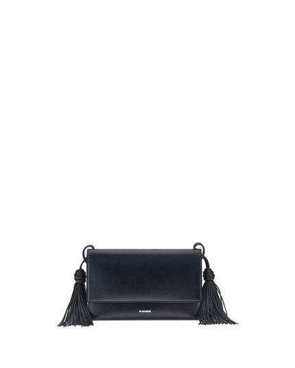 Jil Sander Black Calf Leather Bos Taurus Shoulder Bag