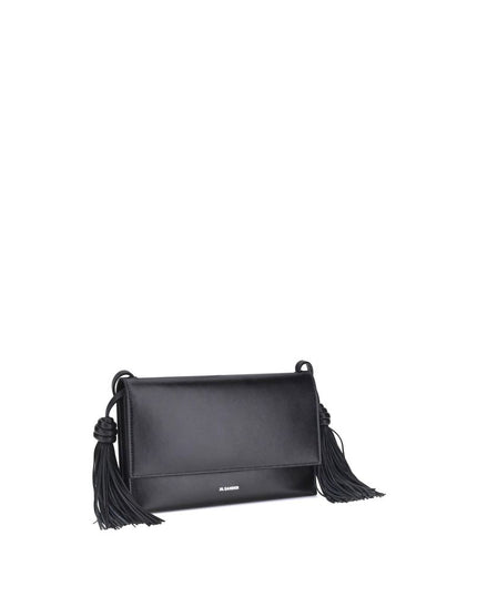 Jil Sander Black Calf Leather Bos Taurus Shoulder Bag