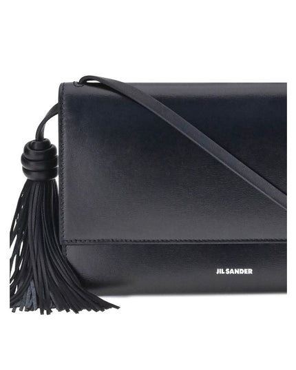 Jil Sander Black Calf Leather Bos Taurus Shoulder Bag