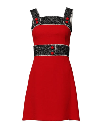 Dolce & Gabbana Red Wool Sleeveless A-line Flared Mini Dress