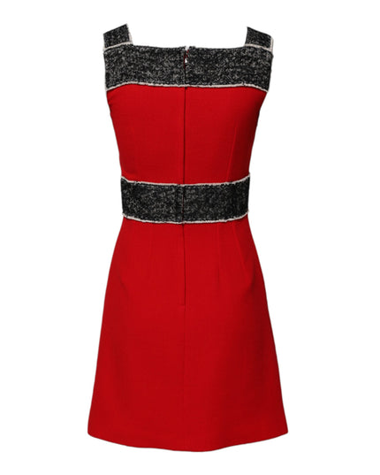 Dolce & Gabbana Red Wool Sleeveless A-line Flared Mini Dress