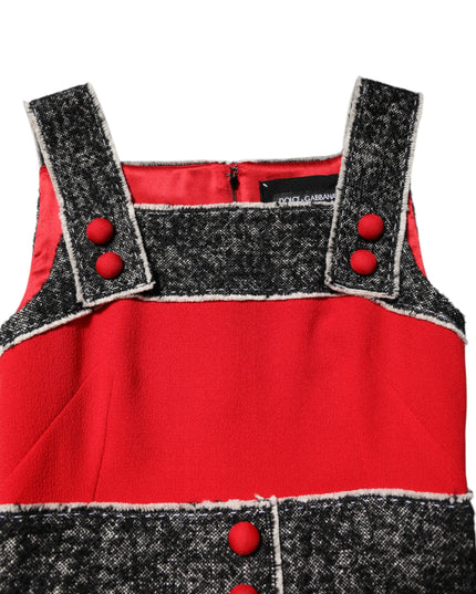 Dolce & Gabbana Red Wool Sleeveless A-line Flared Mini Dress