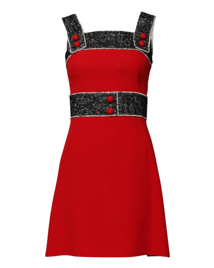 Dolce & Gabbana Red Wool Sleeveless A-line Flared Mini Dress