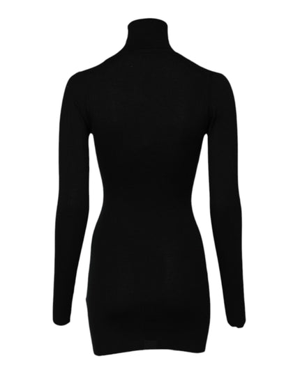 Dolce & Gabbana Black Long Sleeves Turtle Neck Mini Dress