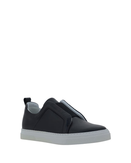 Pierre Hardy Black Calf Leather Bos Taurus Low Top Sneakers