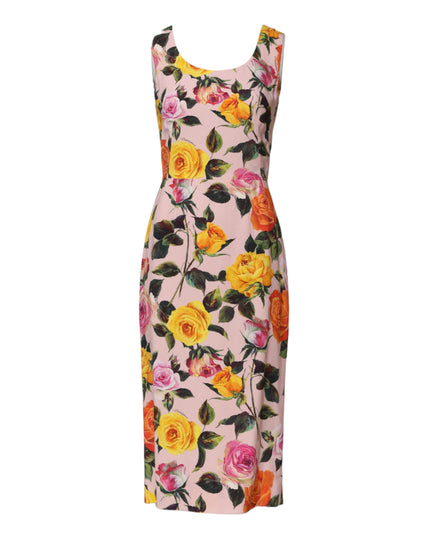 Dolce & Gabbana Multicolor Floral Knee Length Sheath Dress