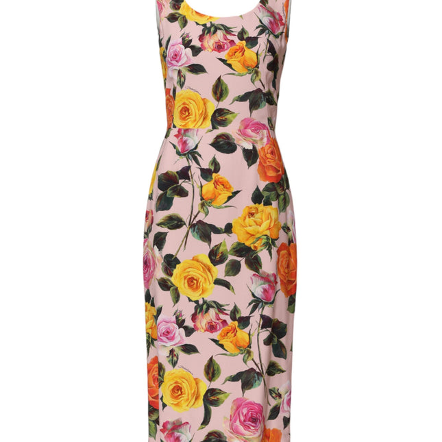Dolce & Gabbana Multicolor Floral Knee Length Sheath Dress