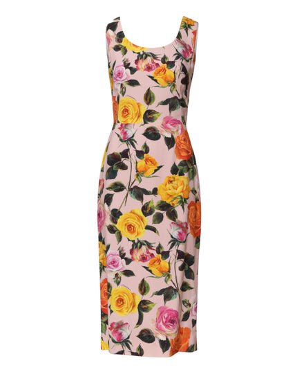 Dolce & Gabbana Multicolor Floral Knee Length Sheath Dress