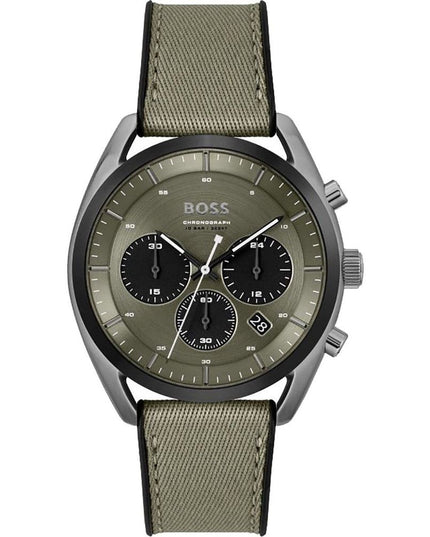 Hugo Boss Green Fabric Dress Watch