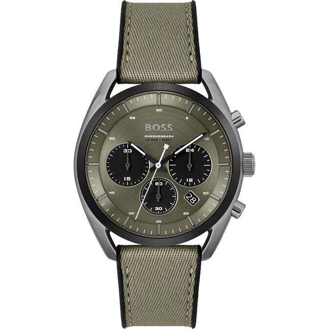 Hugo Boss Green Fabric Dress Watch