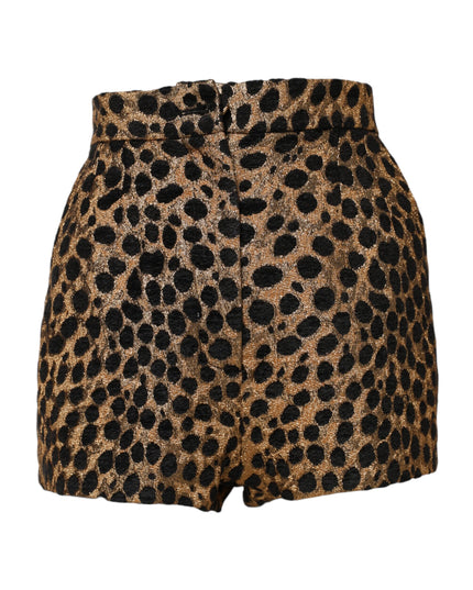 Dolce & Gabbana Brown Leopard High Waisted Hot Pants Shorts