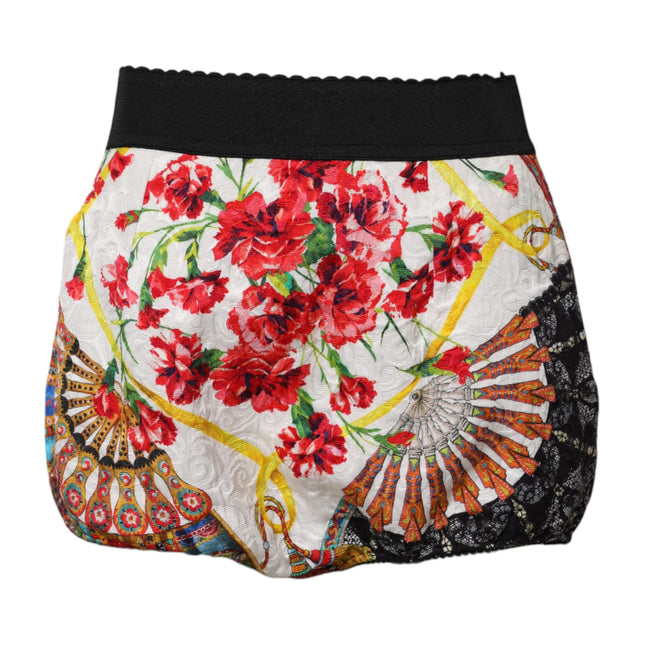 Dolce & Gabbana Multicolor Floral High Waist Hot Pants Shorts
