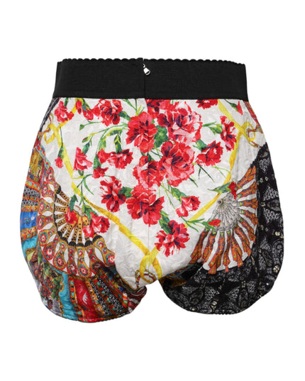 Dolce & Gabbana Multicolor Floral High Waist Hot Pants Shorts