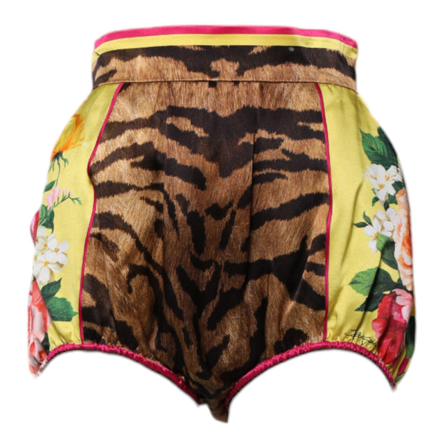 Dolce & Gabbana Multicolor Floral High Waist Hot Pants Shorts