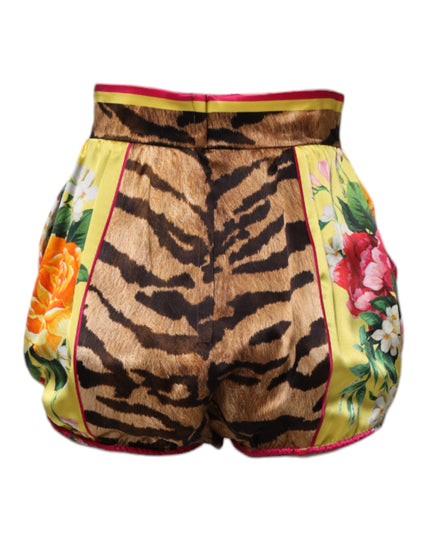 Dolce & Gabbana Multicolor Floral High Waist Hot Pants Shorts