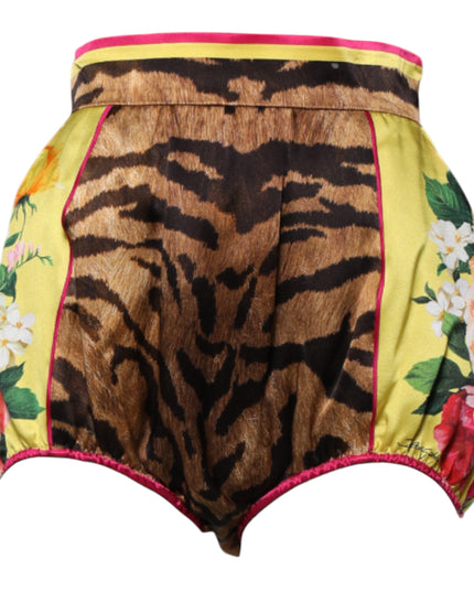 Dolce & Gabbana Multicolor Floral High Waist Hot Pants Shorts