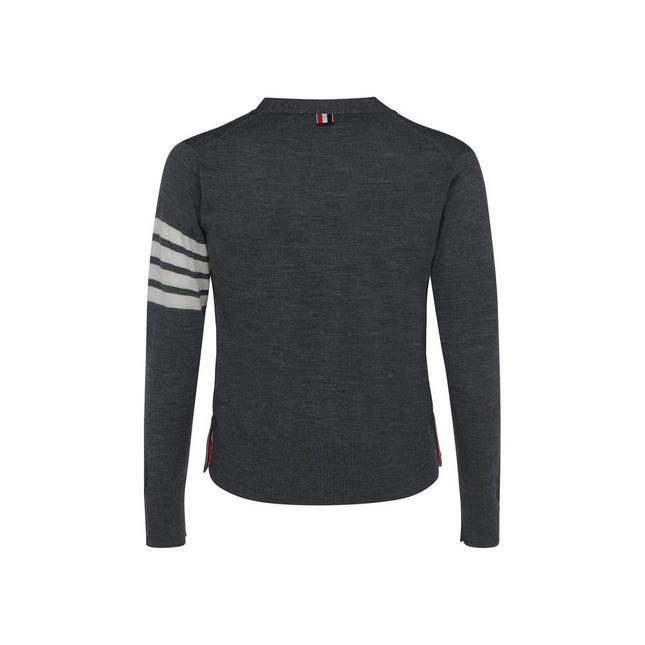 Thom Browne Gray Fleece Wool Cardigan