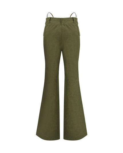 R13 Green Cotton Flared Pants
