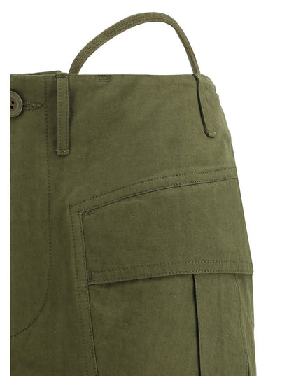 R13 Green Cotton Flared Pants