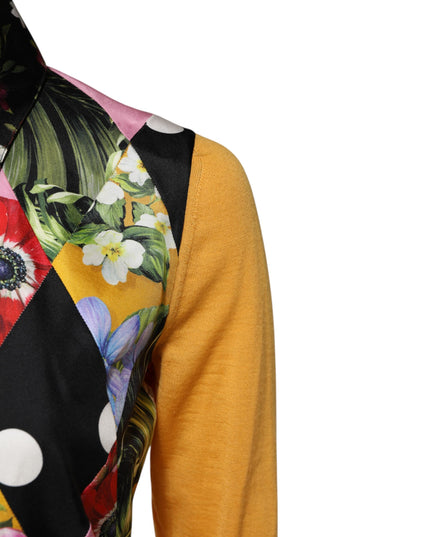 Dolce & Gabbana Multicolor Floral Long Sleeves Polo Top