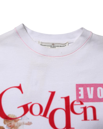 Golden Goose White Printed Round Neck T-shirt