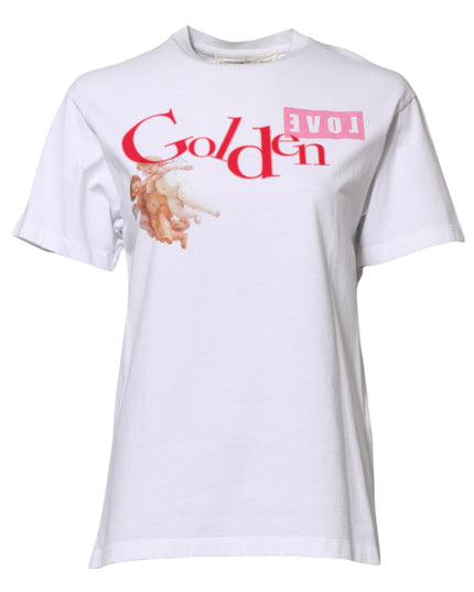Golden Goose White Printed Round Neck T-shirt