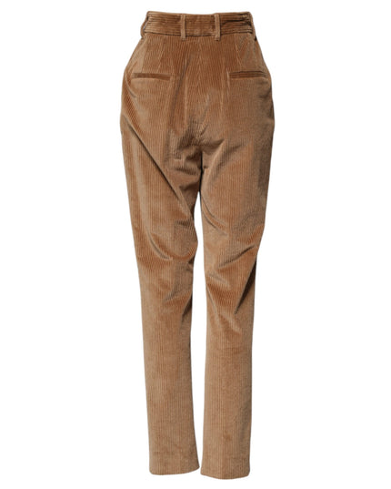 Dolce & Gabbana Brown Cotton Corduroy Tapered Pants