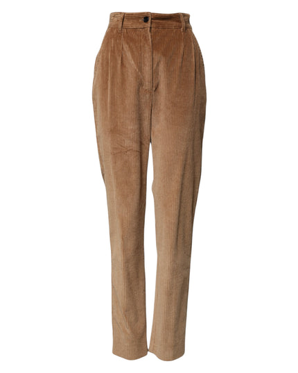 Dolce & Gabbana Brown Cotton Corduroy Tapered Pants