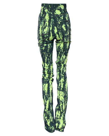 Dolce & Gabbana Green Color Splash High Waist Denim Jeans
