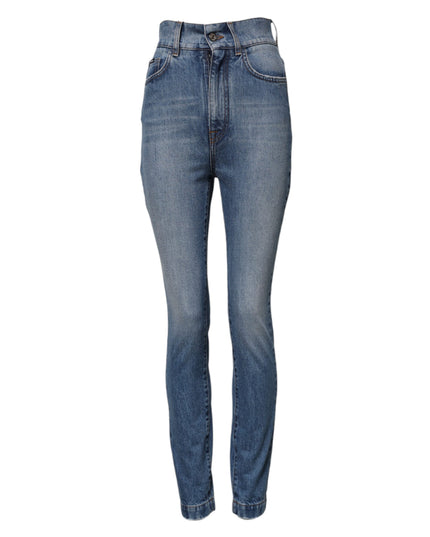 Dolce & Gabbana Blue Washed Skinny High Waist Denim Jeans