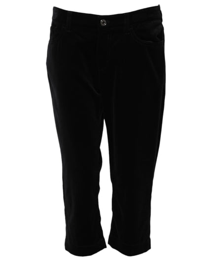 Dolce & Gabbana Black Cotton Skinny Capri Cropped Denim Jeans