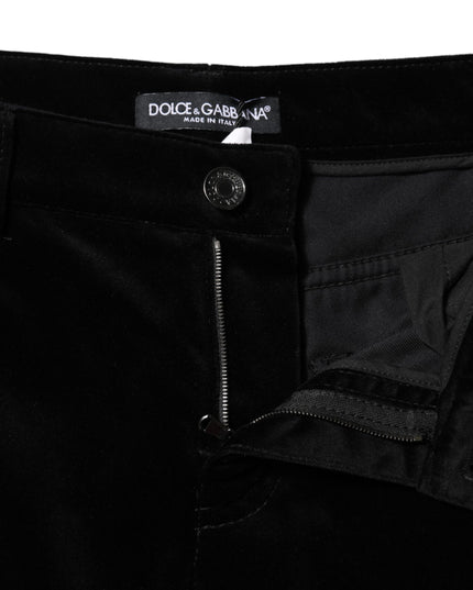 Dolce & Gabbana Black Cotton Skinny Capri Cropped Denim Jeans