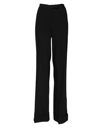 Dolce & Gabbana Black Wool High Waist Flared Pants