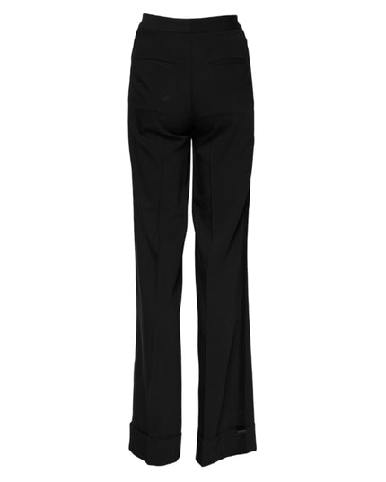 Dolce & Gabbana Black Wool High Waist Flared Pants