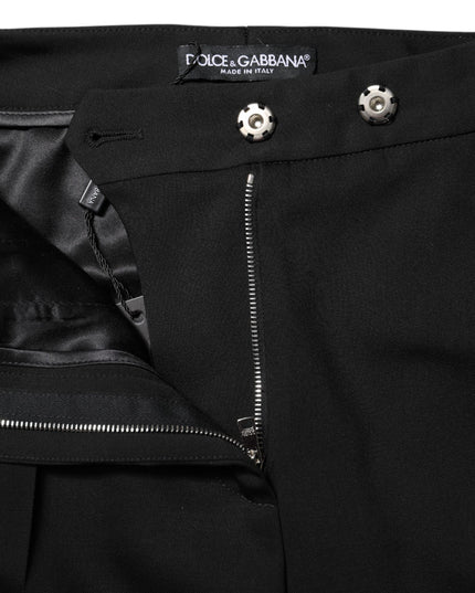 Dolce & Gabbana Black Wool High Waist Flared Pants