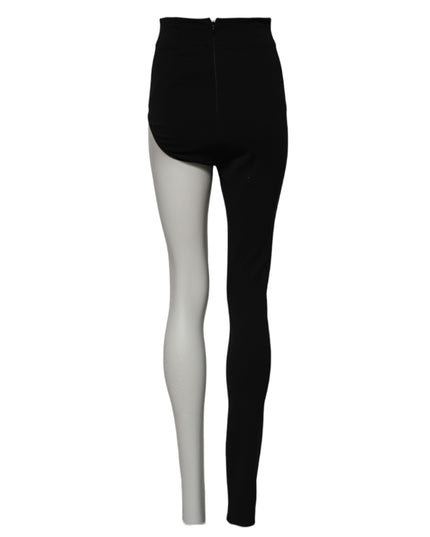 Dolce & Gabbana Black Wool High Waist Single Leg Pants
