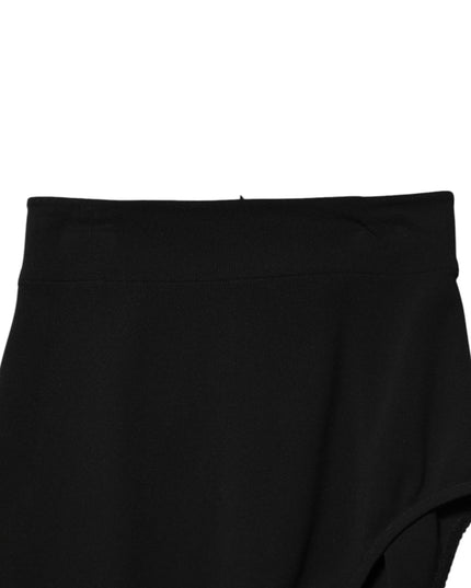 Dolce & Gabbana Black Wool High Waist Single Leg Pants