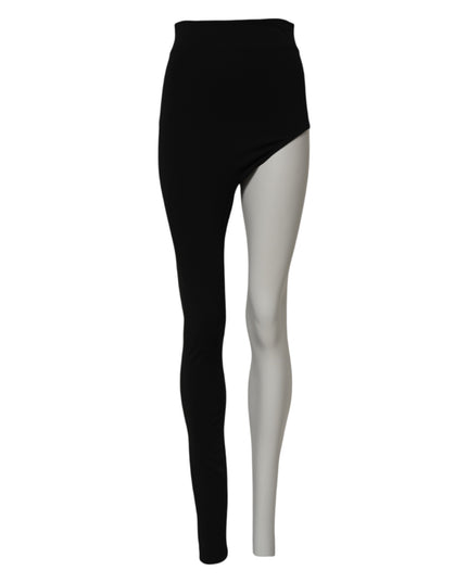 Dolce & Gabbana Black Wool High Waist Single Leg Pants