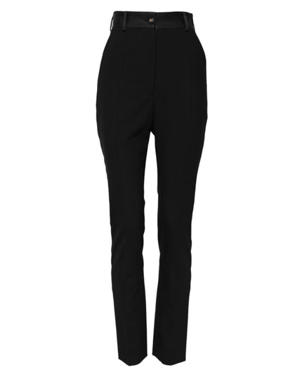 Dolce & Gabbana Black Wool High Waist Skinny Pants