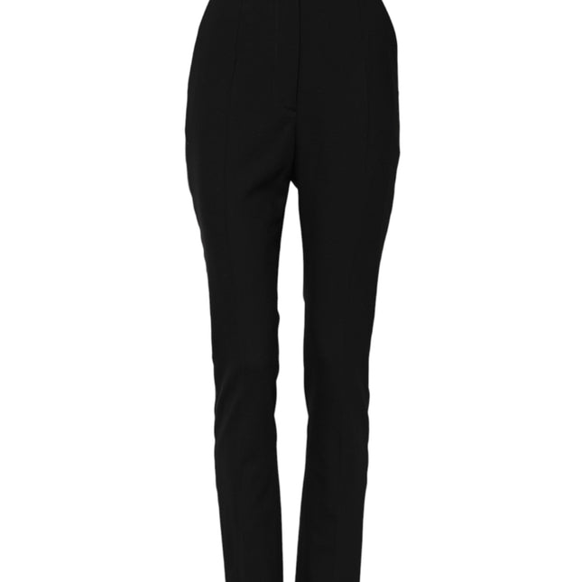 Dolce & Gabbana Black Wool High Waist Skinny Pants