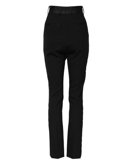 Dolce & Gabbana Black Wool High Waist Skinny Pants