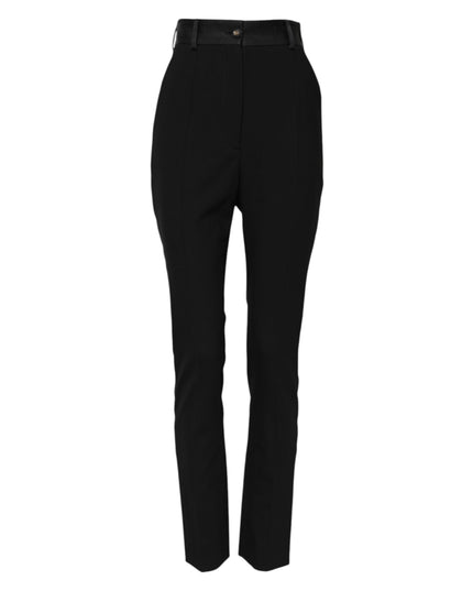 Dolce & Gabbana Black Wool High Waist Skinny Pants